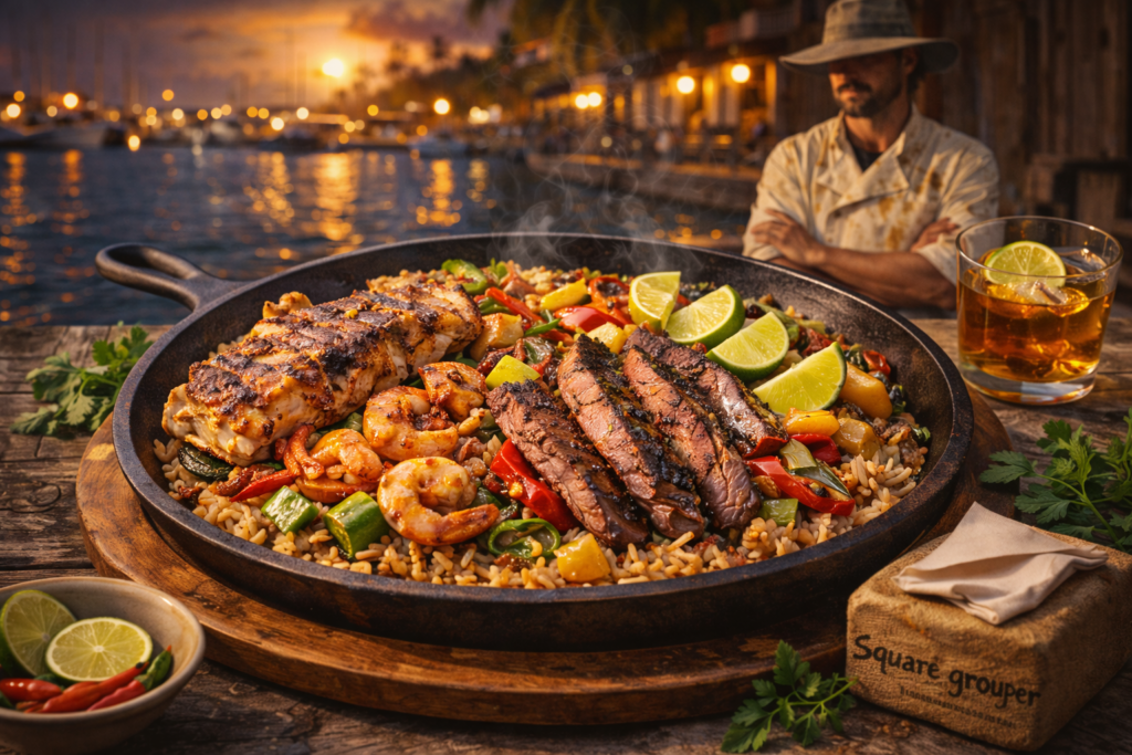 Phil McCockin and his Caribbean Castaway Cock Rice