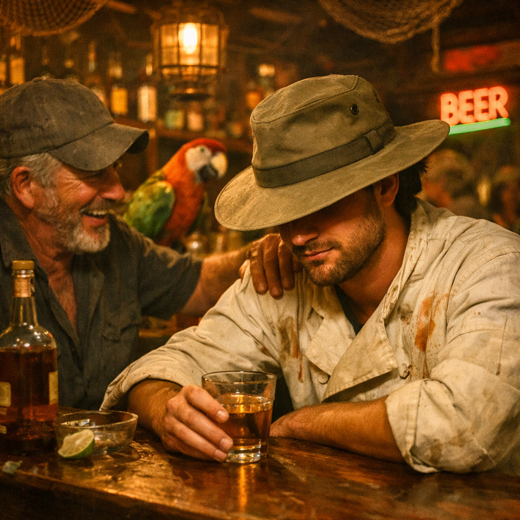 Phil McCockin at the bar with old fisherman