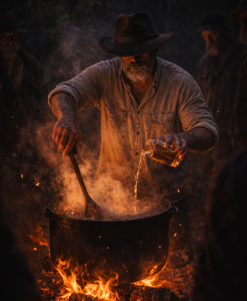 Phil McCockin making mushroom barbeque sauce