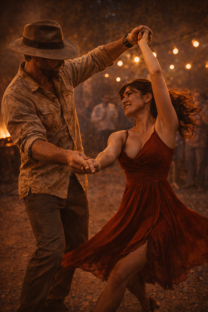 Phil McCockin and the woman dancing at the party