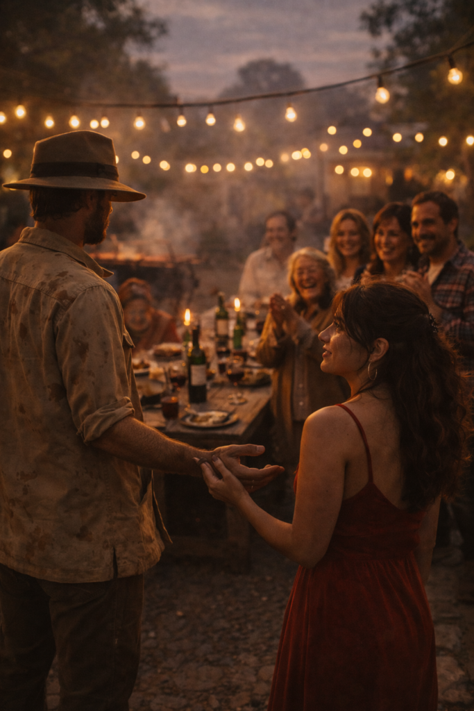 Phil McCockin being introduced to family