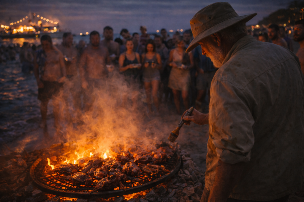 Phil McCockin grilling Hilton Head Honey-Lime Surfside Cock