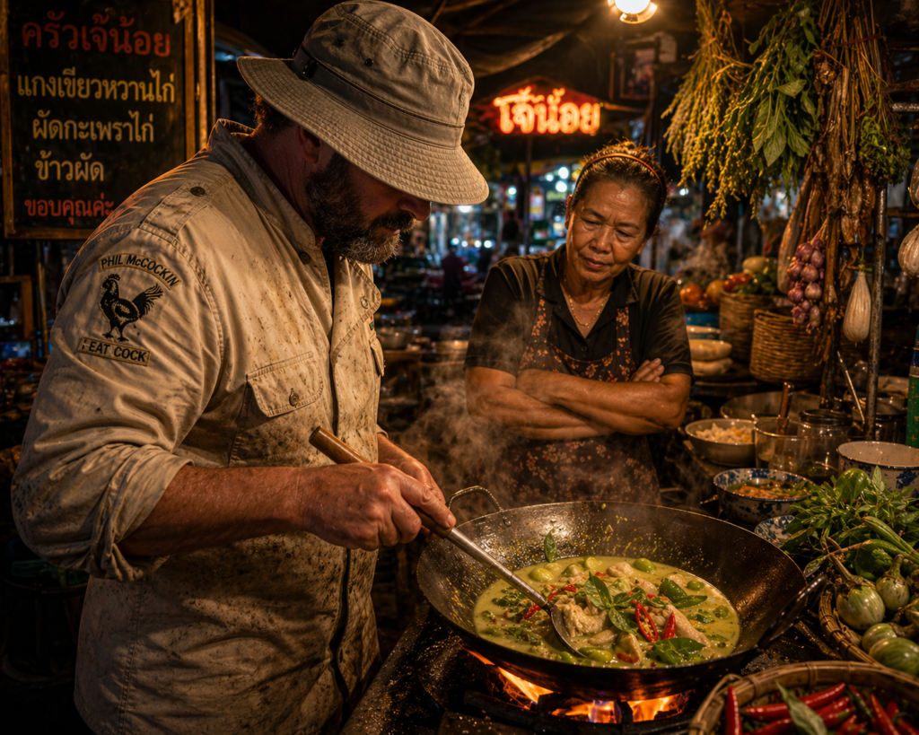 Phil McCockin learns how to make thai green curry chicken