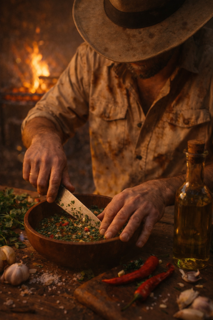 Phil McCockin making chimichurri