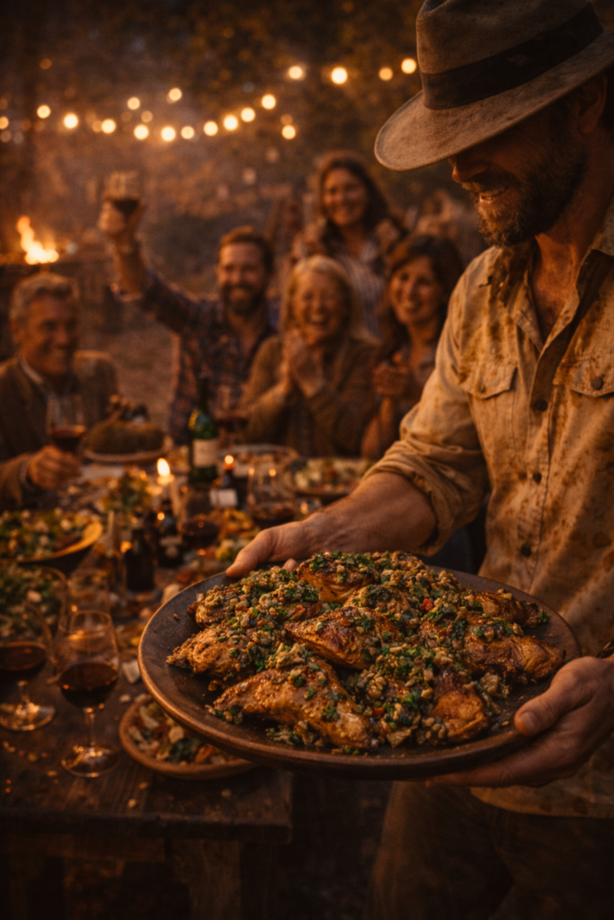 Phil McCockin serving El Pibe Tango Chimichurri Cock
