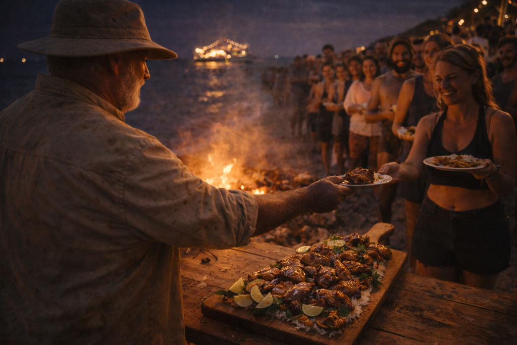 Phil McCockin serving Hilton Head Honey-Lime Surfside Cock