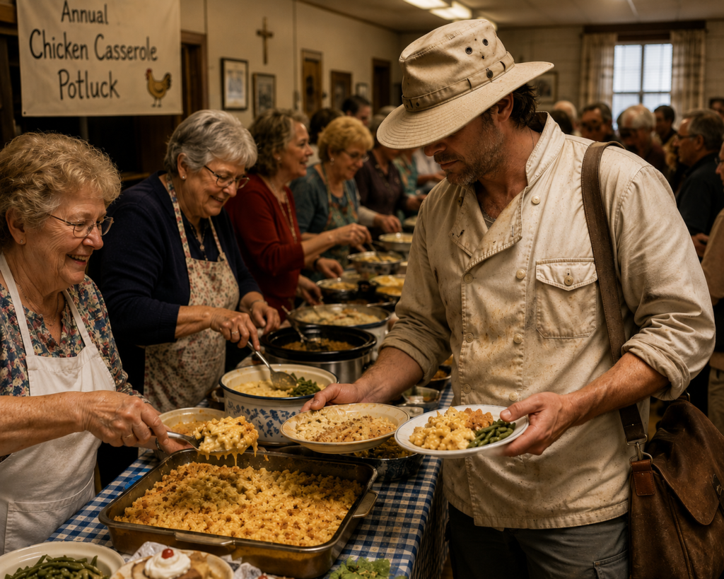 Phil McCockin at a church luncheon