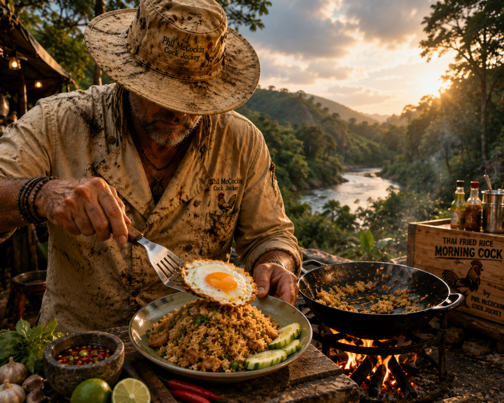 Phil McCockin making Thai Fried Rice