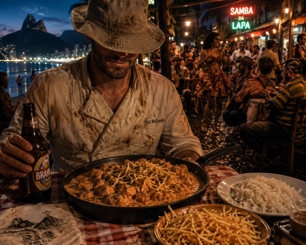 Phil McCockin tries Brazilian chicken stroganoff for the first time