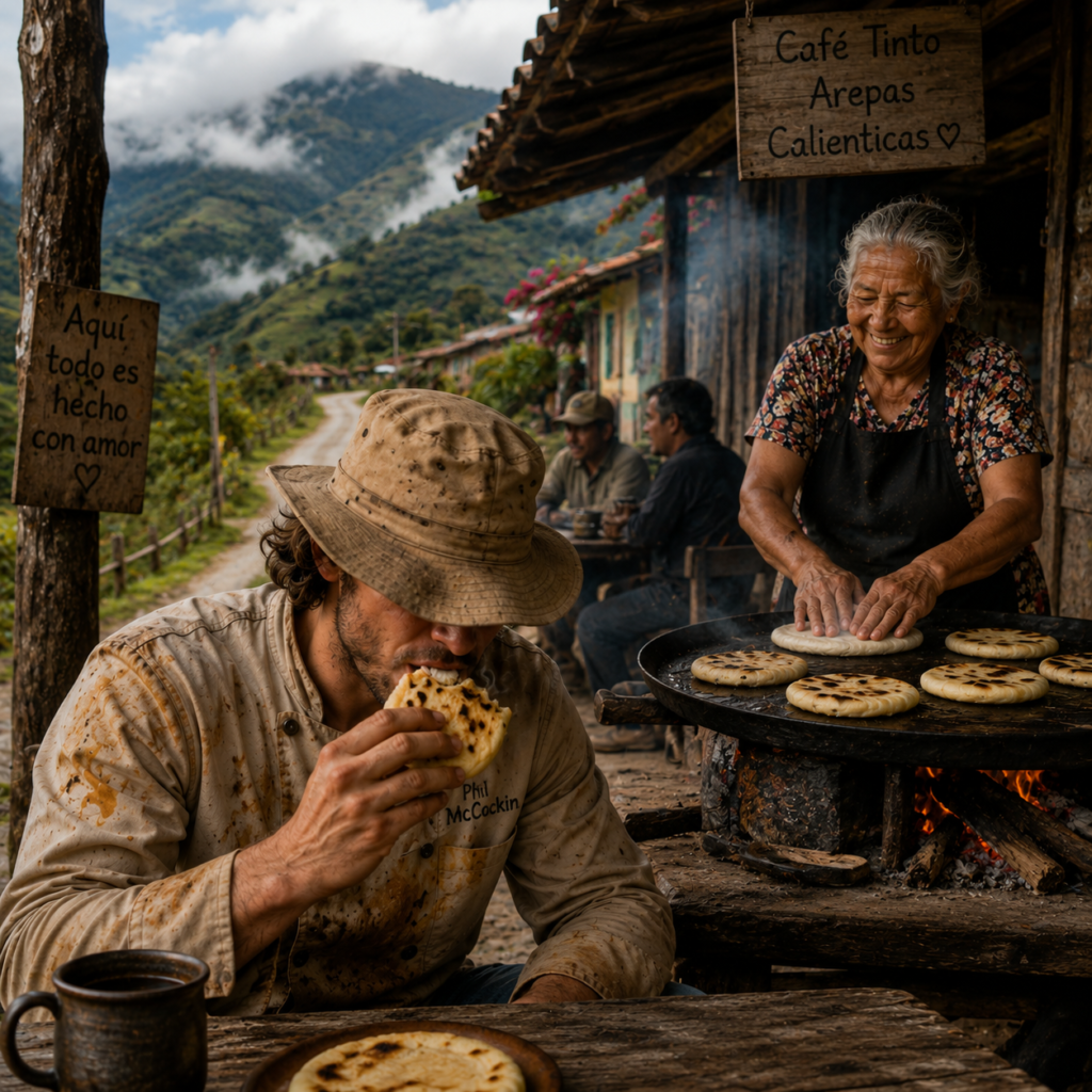phil mccockin tasting and arepa